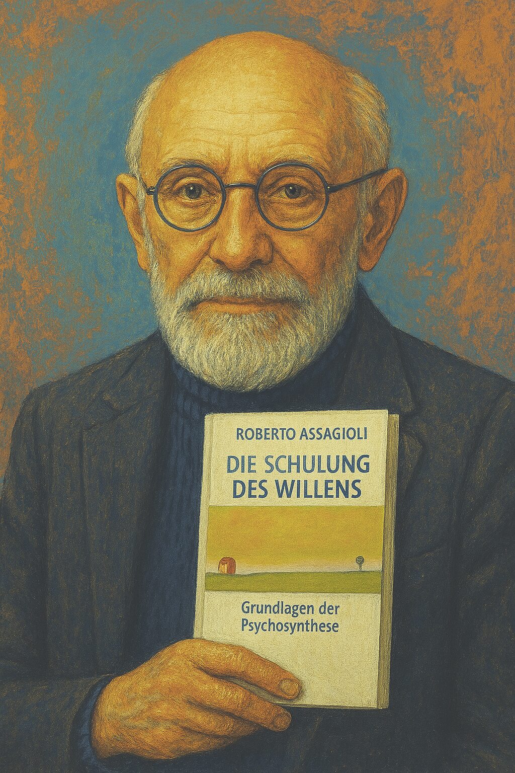 Roberto Assagioli (1888 – 1974), italienischer Psychi ater, Psychoanalytiker und Begründer der Psychosynthese; mit seinem Buch Die Schulung des Willens© Copilot